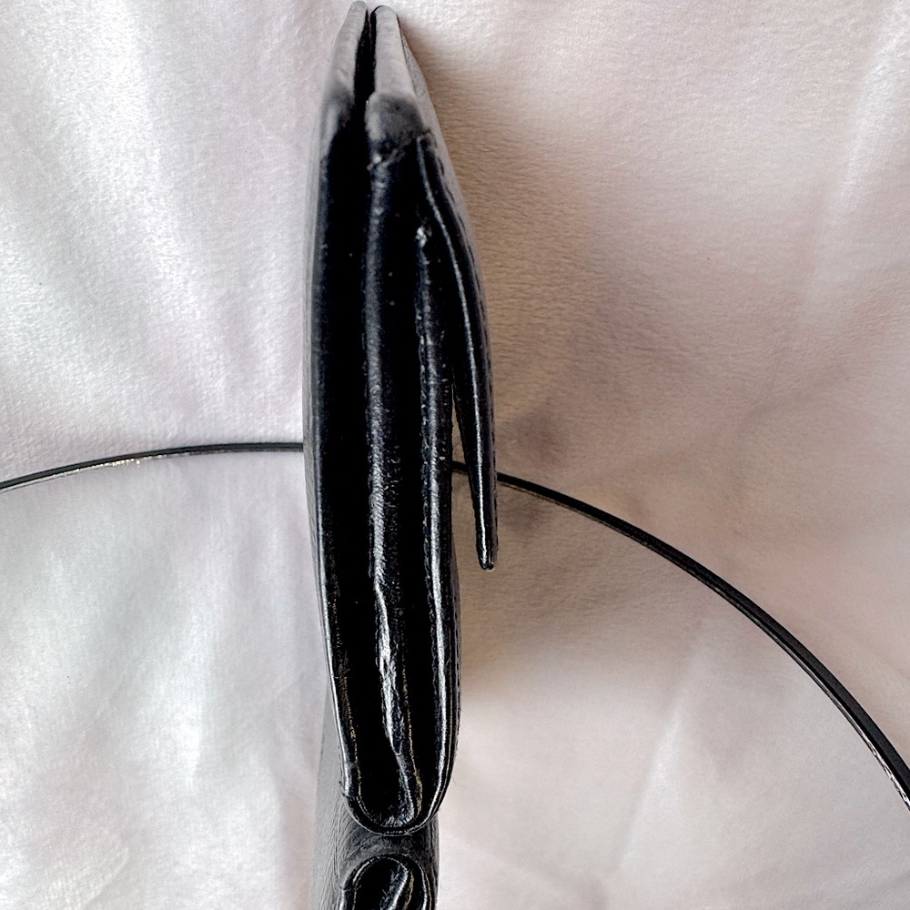 Loewe Anagram Wallet Vintage Black Crosshatch Leather Bifold Coin Pouch LVMH - Picture 6 of 12